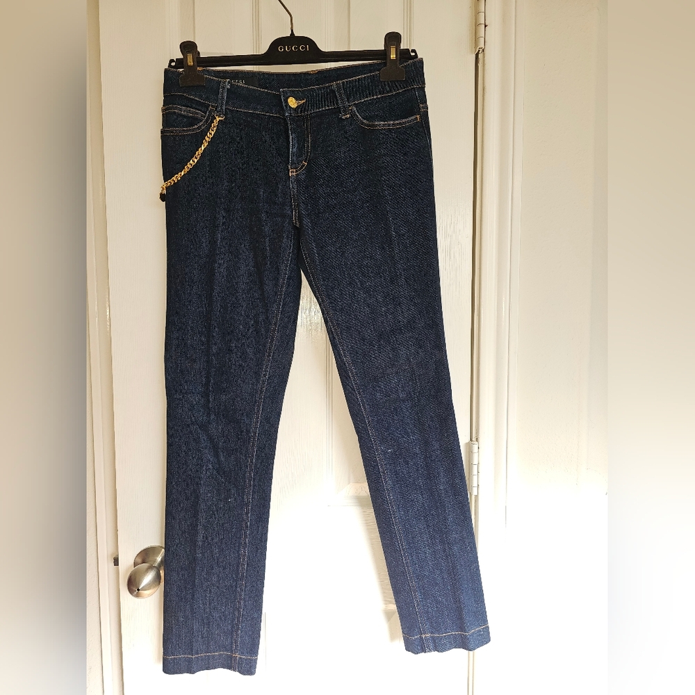 Gucci Women's Dark Blue Straight Leg Jeans